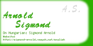 arnold sigmond business card